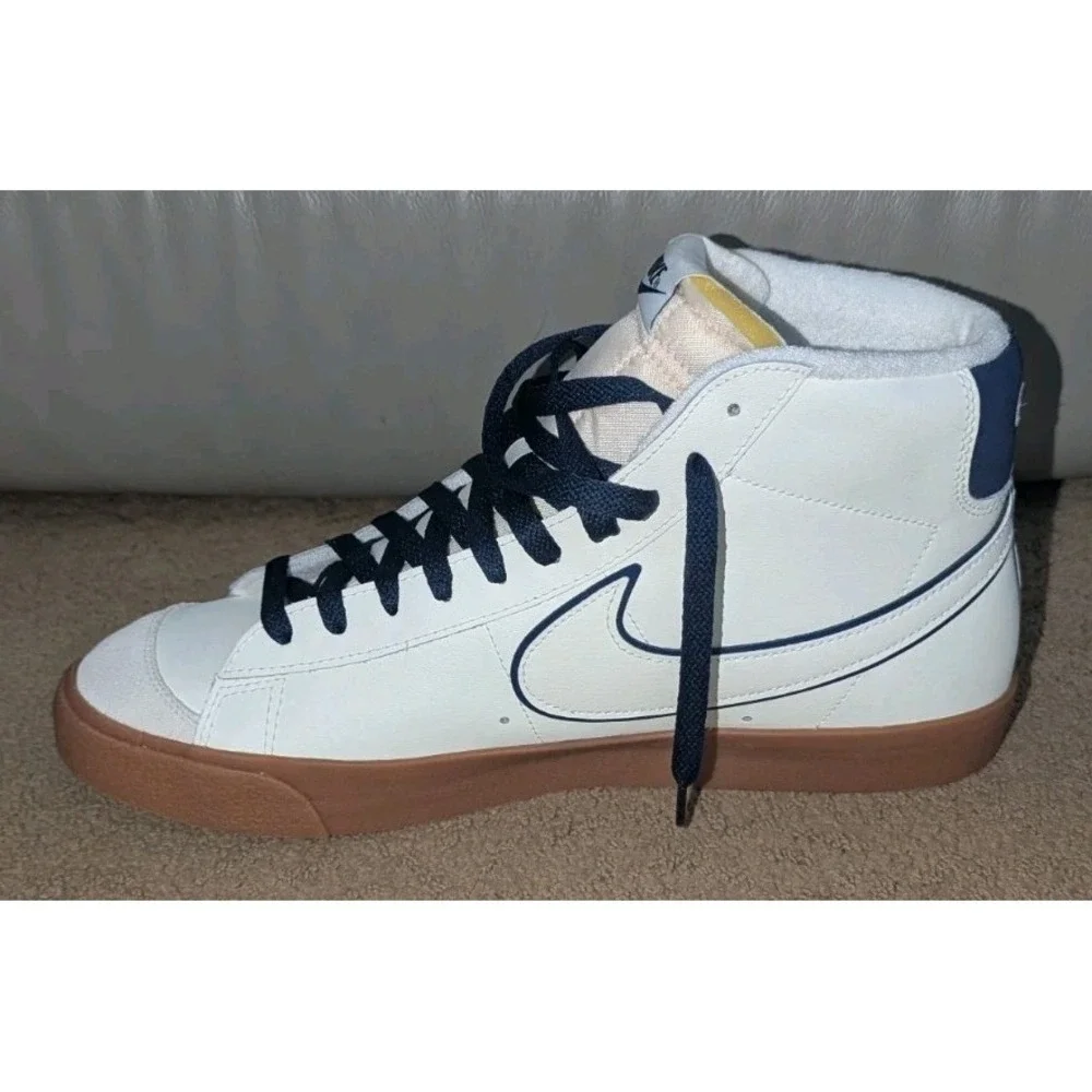 Nike Blazer Mid '77 Premium Mens Sz 14 Sail Navy Gum Sneakers DQ7672-100 NEW NIB